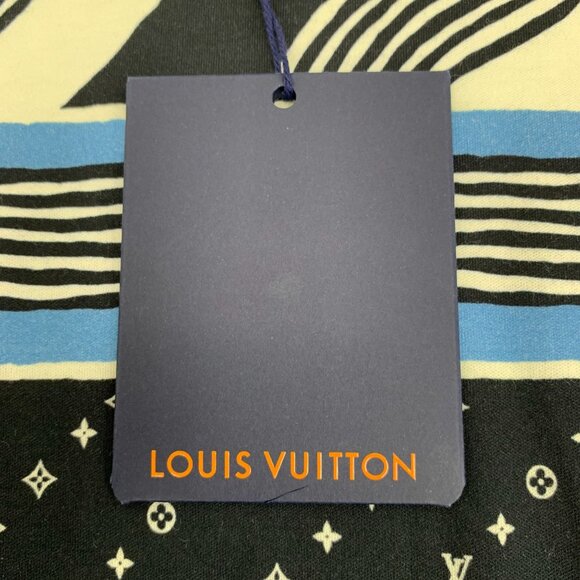 Louis Vuitton Multicolored Logo Striped Cotton Round-Neck Short-Sleeve T-Shirt X - Picture 5 of 8
